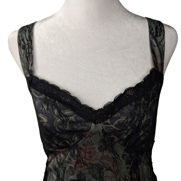 Size XS Cider Dark Romantic Lace Overlay Slip Style Dress Dark Fairycore Grunge - Picture 6 of 9